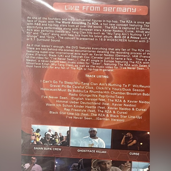 SOLD ✅NEW & Sealed The World According To RZA Live From Germany Hip Hop Star DVD - Picture 4 of 5